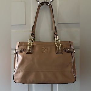 Coach Handbag. Caramel glove soft, supple Leather bag. Organization. Looks new!